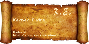 Kerner Endre névjegykártya